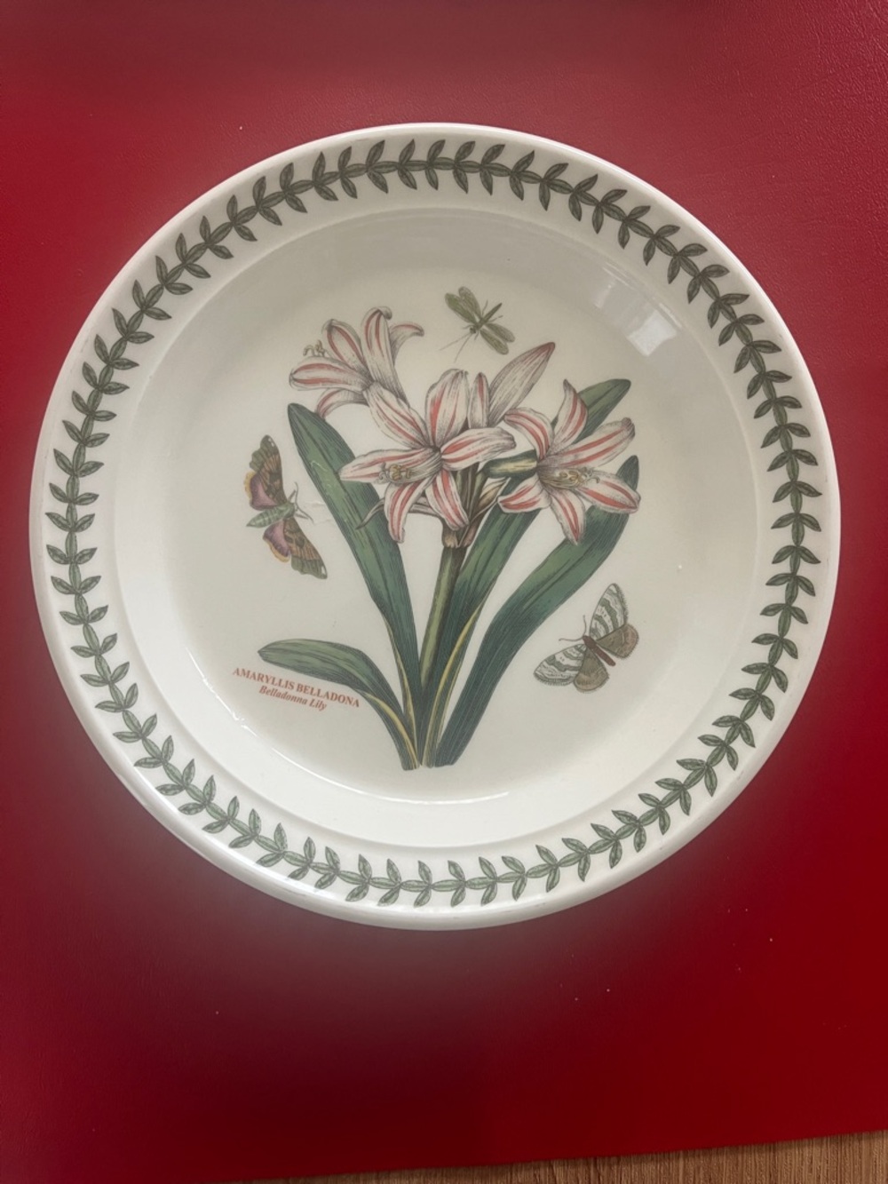 Vintage PORTMEIRION BOTANIC GARDEN Salad Plate AMARYLLIS BELLADONA 8.5in ENGLAND